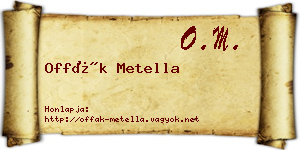 Offák Metella névjegykártya